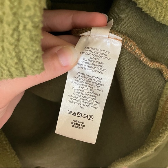 Free People Olive Green Button Up Fleece James Jacket Size L - Picture 7 of 16